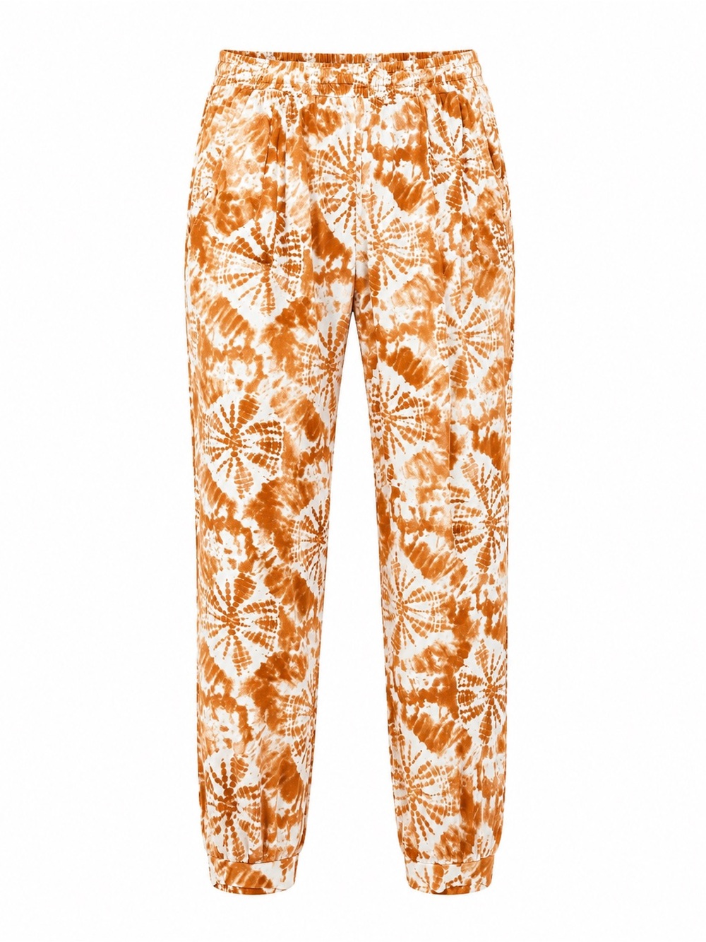 Cyrus Orange and White Tie-Dye Jogger Pants